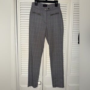 Hot Miami Styles Gray Plaid High-Waist Straight Leg Pants